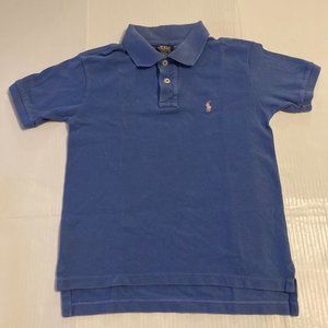 POLO RALPH LAUREN Classic Fit Polo Shirt Girls Sz 5 Blue Casual Soft Knit